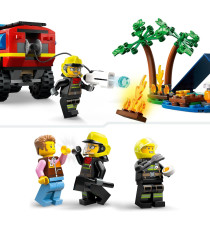 Lego City - Fuoristrada antincendio e gommone di salvataggio - Lego 60412 Rimorchio per Barca, 2 Vigili del Fuoco Anni 5+ 301pz