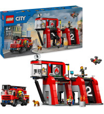 Lego City - Caserma dei pompieri e autopompa - Lego 60414 6 Minifigure, Cane e Accessori Anni 6+ 843pz