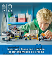 Lego City - Camion laboratorio mobile della polizia - Lego 60418 Quad Bike, 2 Agenti, 1 Scienziato e 2 Criminali Anni 7+ 674pz