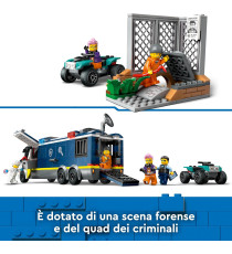 Lego City - Camion laboratorio mobile della polizia - Lego 60418 Quad Bike, 2 Agenti, 1 Scienziato e 2 Criminali Anni 7+ 674pz