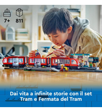 Lego City - Tram e fermata del tram - Lego 60423 Treno con stazione e vagoni ferroviari Anni 7+ 811pz