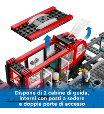 Lego City - Tram e fermata del tram - Lego 60423 Treno con stazione e vagoni ferroviari Anni 7+ 811pz