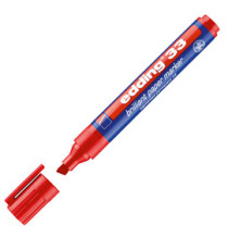 Marcatore permanente 33 - punta scalpello - da 1 a 5 mm - rosso - Edding Marcatore permanente 33 - punta scalpello - da 1 a 5 mm - rosso - Edding