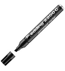 Marcatore permanente 2200C - punta a scalpello - da 1 a 5 mm - nero  - Edding Marcatore permanente 2200C - punta a scalpello - da 1 a 5 mm - nero  - Edding