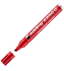 Marcatore permanente 2200C - punta a scalpello - da 1 a 5 mm - rosso  - Edding Marcatore permanente 2200C - punta a scalpello - da 1 a 5 mm - rosso  - Edding
