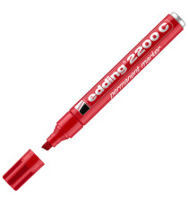 Marcatore permanente 2200C - punta a scalpello - da 1 a 5 mm - rosso  - Edding Marcatore permanente 2200C - punta a scalpello - da 1 a 5 mm - rosso  - Edding
