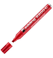 Marcatore permanente 2200C - punta a scalpello - da 1 a 5 mm - rosso  - Edding Marcatore permanente 2200C - punta a scalpello - da 1 a 5 mm - rosso  - Edding