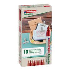 Marcatore permanente 25 Ecoline - punta tonda 1.0 mm - rosso - Edding Marcatore permanente 25 Ecoline - punta tonda 1.0 mm - rosso - Edding