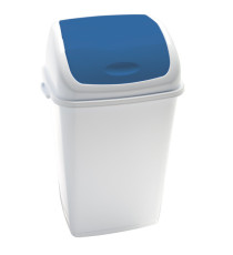 Pattumiera con coperchio basculante Rif - 44x33x68 cm - 50 L - bianco/blu - Medial