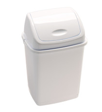 Pattumiera con coperchio basculante Rif Basic - 29x23x45 cm - 18 L - bianco - Medial