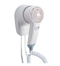 Asciugacapelli da hotel Yul Basic - aggancio frontale - 9,1x14,7x15 cm - 1200 W - 220/240 V - ABS - bianco - Medial