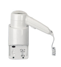 Asciugacapelli da hotel Yul Basic - aggancio laterale con presa - 20x10x22,1 cm - 1200 W - 220/240 V - ABS - bianco - Me