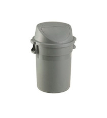 Bidone Maxipush - diametro 55,5 cm - altezza 78 cm - PPL - 80 L - grigio - Medial Bidone Maxipush - diametro 55,5 cm - altezza 78 cm - PPL - 80 L - grigio - Medial
