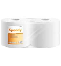 Bobina asciugatutto Speedy - 2 veli - 17 gr - diametro 26 cm - 21,5 cm x 192 m - microgoffrata - cellulosa - bianco - Lu