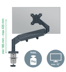 Braccio salvaspazio - per 1 monitor - grigio scuro - Leitz