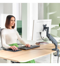 Braccio salvaspazio - per 1 monitor - grigio scuro - Leitz