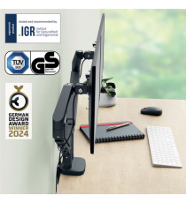 Braccio salvaspazio - per 2 monitor - grigio scuro - Leitz