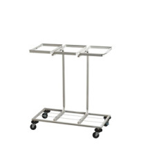 Carrello mobile Triflux - 83,3x36x90 cm - con ruote - 3 portasacco da 100 L ciascuno - acciaio - Medial
