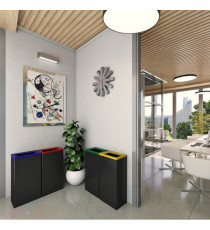 Contenitore gettacarte Bob Color - 30 x 20 x 70 cm - 42 L - metallo - nero - Medial