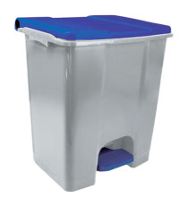 Contenitore mobile Ecoconti - a pedale - 60 L - plastica riciclata - grigio/blu - Medial Contenitore mobile Ecoconti - a pedale - 60 L - plastica riciclata - grigio/blu - Medial