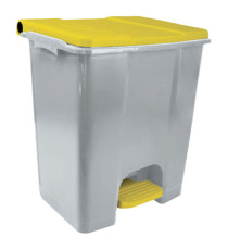 Contenitore mobile Ecoconti - a pedale - 60 L - plastica riciclata - grigio/giallo - Medial Contenitore mobile Ecoconti - a pedale - 60 L - plastica riciclata - grigio/giallo - Medial