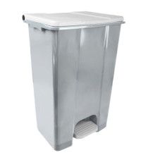 Contenitore mobile Ecoconti - a pedale - 80 L - plastica riciclata - grigio/bianco - Medial Contenitore mobile Ecoconti - a pedale - 80 L - plastica riciclata - grigio/bianco - Medial