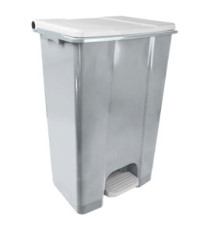 Contenitore mobile Ecoconti - a pedale - 80 L - plastica riciclata - grigio/bianco - Medial Contenitore mobile Ecoconti - a pedale - 80 L - plastica riciclata - grigio/bianco - Medial