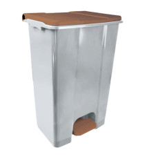Contenitore mobile Ecoconti - a pedale - 80 L - plastica riciclata - grigio/marrone - Medial Contenitore mobile Ecoconti - a pedale - 80 L - plastica riciclata - grigio/marrone - Medial
