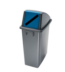 Contenitore Office 60 Lt - con feritoia per carta - 33x46x79 cm - grigio/blu - Medial Contenitore Office 60 Lt - con feritoia per carta - 33x46x79 cm - grigio/blu - Medial