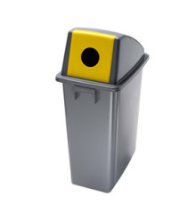Contenitore Office 60 Lt - con foro per bottiglie - 33x46x79 cm - grigio/giallo - Medial Contenitore Office 60 Lt - con foro per bottiglie - 33x46x79 cm - grigio/giallo - Medial