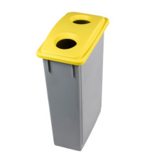 Contenitore Office 90 Lt - con coperchio per bottiglie e lattine - grigio/giallo - Medial Contenitore Office 90 Lt - con coperchio per bottiglie e lattine - grigio/giallo - Medial