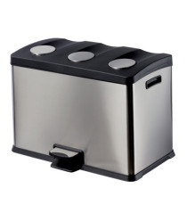 Pattumiera a pedale Multiflux - 59,3x38,2x43 cm - 3 secchi da 12 L ciascuno - inox - Medial Pattumiera a pedale Multiflux - 59,3x38,2x43 cm - 3 secchi da 12 L ciascuno - inox - Medial