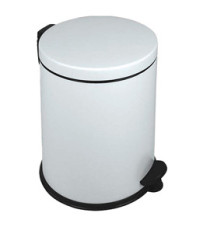 Pattumiera a pedale New Bin Basic - 12 L - metallo verniciato - bianco - Medial