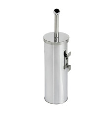 Portascopino WC Basic - da muro - acciaio inox - diametro 9,8 cm - altezza 38 cm - silver - Medial Portascopino WC Basic - da muro - acciaio inox - diametro 9,8 cm - altezza 38 cm - silver - Medial