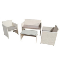 Salotto Valencia - bianco/grigio - Garden Friend - set 4 elementi Salotto Valencia - bianco/grigio - Garden Friend - set 4 elementi