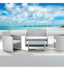 Salotto Valencia - bianco/grigio - Garden Friend - set 4 elementi Salotto Valencia - bianco/grigio - Garden Friend - set 4 elementi