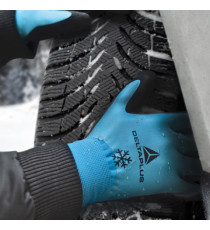 Guanti da lavoro VV736 - poliammide - palmo e dorso in lattice - taglia 10 - blu chiaro - Deltaplus