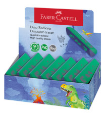 Gomma triangolare dinosauro - colori assortiti - Faber Castell - expo 15 pezzi