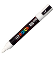 Marcatore a base d'acqua Uni Posca PC5M  - punta  tonda media da 1,8mm a 2,5mm - bianco - Uni Mitsubishi