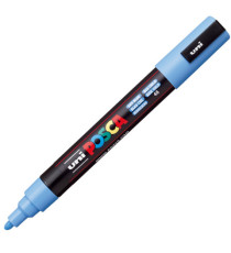 Marcatore a base d'acqua Uni Posca PC5M  - punta  tonda media da 1,8mm a 2,5mm - blu cielo - Uni Mitsubishi