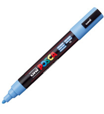 Marcatore a base d'acqua Uni Posca PC5M  - punta  tonda media da 1,8mm a 2,5mm - blu cielo - Uni Mitsubishi
