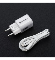 Pack caricabatterie da muro 2 porte USB-A e USB-C 33W white Forcell F-Energy Crystal VT-41 cavo type-c PD QC4.0 tecnologia GaN3 Pack caricabatterie da muro 2 porte USB-A e USB-C 33W white Forcell F-Energy Crystal VT-41 cavo type-c PD QC4.0 tecnologia GaN3