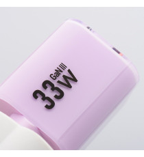 Pack caricabatterie da muro 2 porte USB-A e USB-C 33W purple Forcell F-Energy Crystal VT-41 cavo type-c PD QC4.0 tecnologia GaN3 Pack caricabatterie da muro 2 porte USB-A e USB-C 33W purple Forcell F-Energy Crystal VT-41 cavo type-c PD QC4.0 tecnologia GaN3