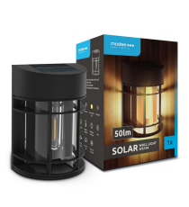 Lampada applique solare da parete WS134 led 50 lumen 2700K luce calda 90x60x130mm IP44 lampione con pannello incorporato