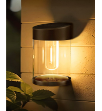 Lampada applique solare da parete WS135 led 60 lumen 2700K luce calda 70x155mm IP44 lampione con pannello incorporato