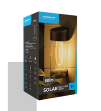 Lampada applique solare da parete WS135 led 60 lumen 2700K luce calda 70x155mm IP44 lampione con pannello incorporato