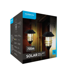 Lampada applique solare da parete WS136 led 70 lumen 2700K luce calda 180x270mm IP44 lampione con pannello incorporato