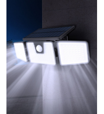 Faretto solare + sensore movimento WS137 led 650 lumen 6500K luce fredda 267x120x87mm IP44 lampione con pannello incorporato
