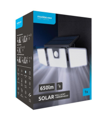 Faretto solare + sensore movimento WS137 led 650 lumen 6500K luce fredda 267x120x87mm IP44 lampione con pannello incorporato