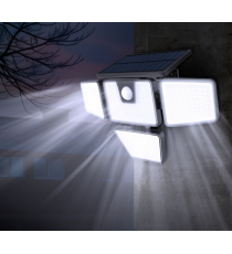Faretto solare + sensore movimento WS138 led 750 lumen 6500K luce fredda 267x120mmx155mm IP44 lampione con pannello incorporato